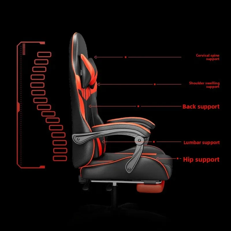 Massage - كرسي ألعاب إلكترونية مع إضاءة ومكبر